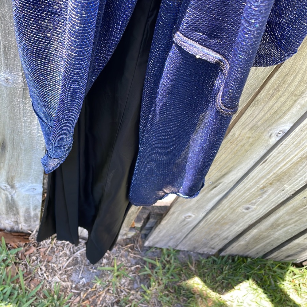 Scott McClintock Navy Long Metallic Evening Gown 8 - Picture 14 of 14